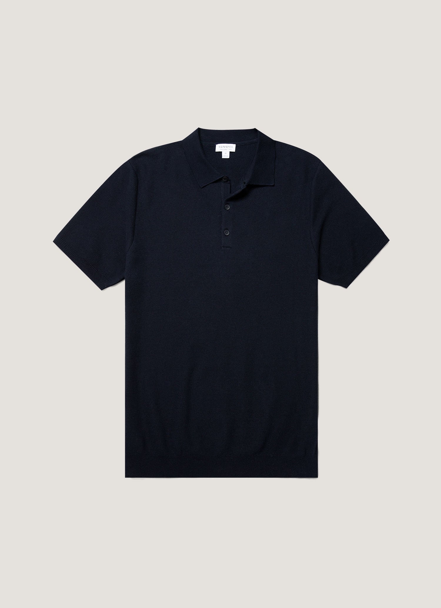 Men's Cotton Knit Polo Shirt in Navy