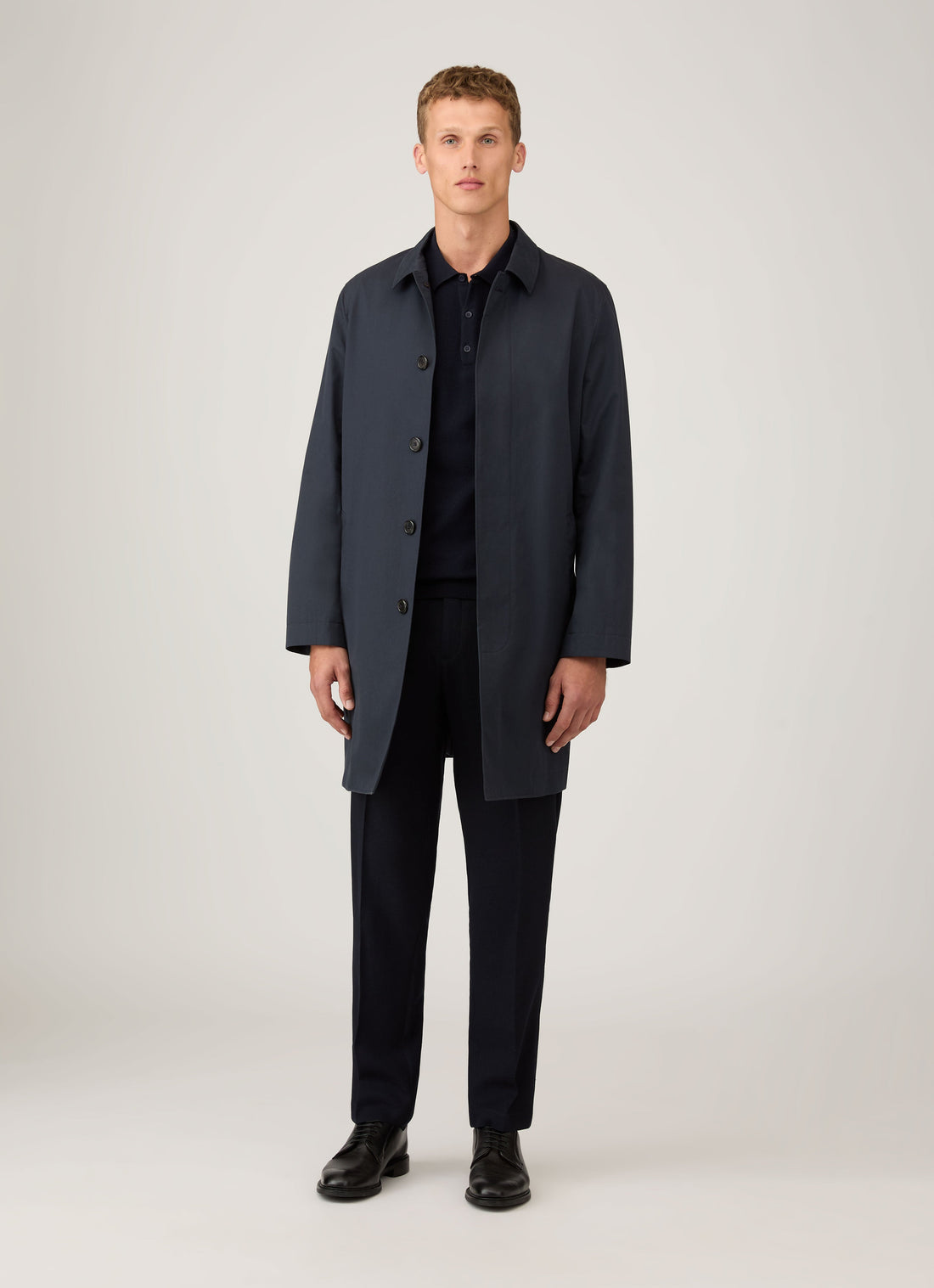 Men's Knit Polo Shirt in Navy