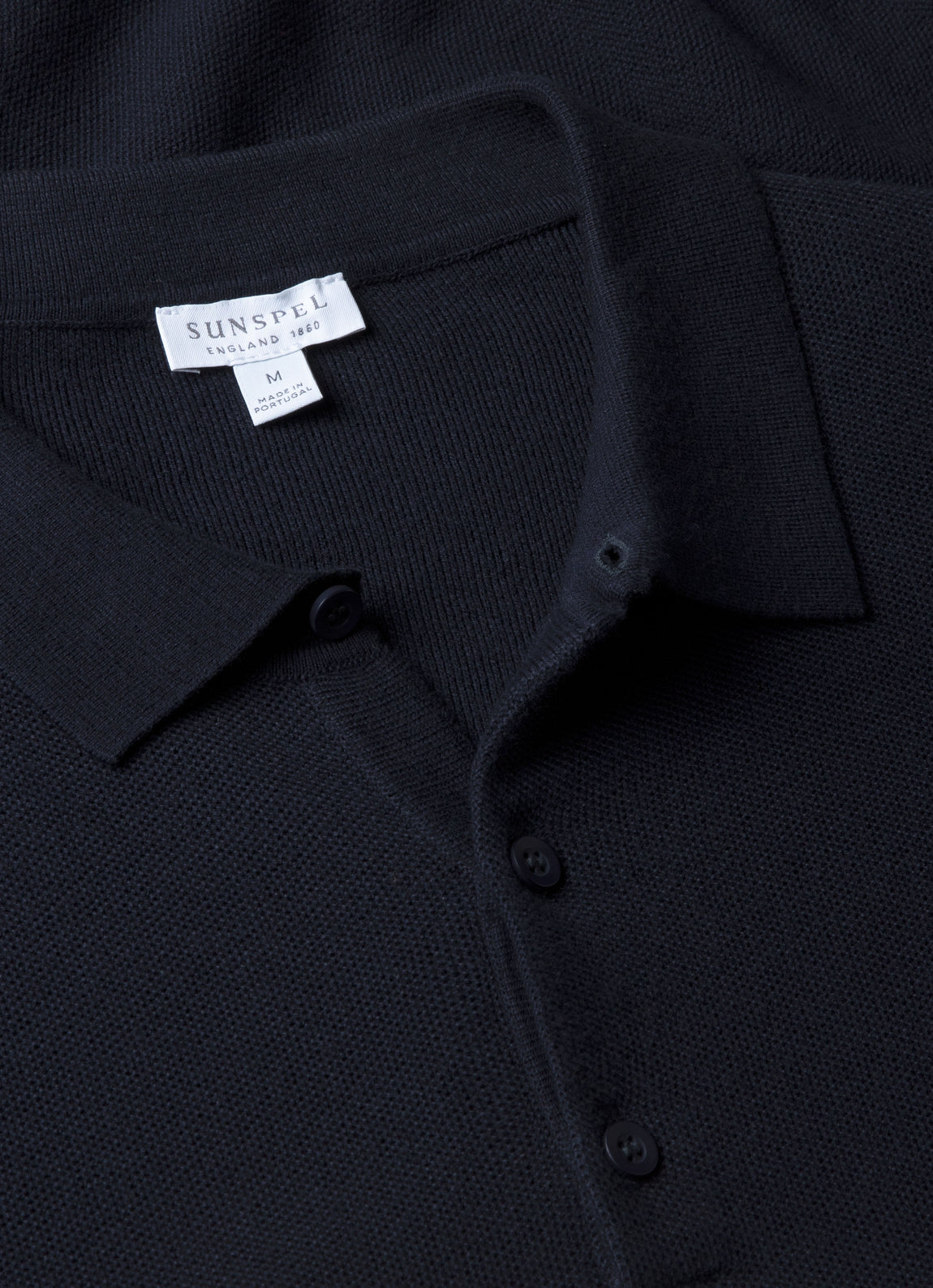 Men's Cotton Knit Polo Shirt in Navy