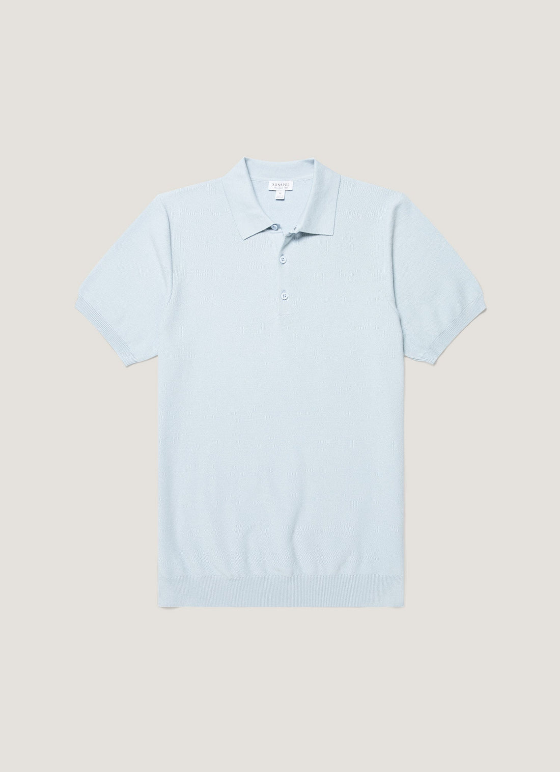 Men's Knit Polo Shirt in Pastel Blue