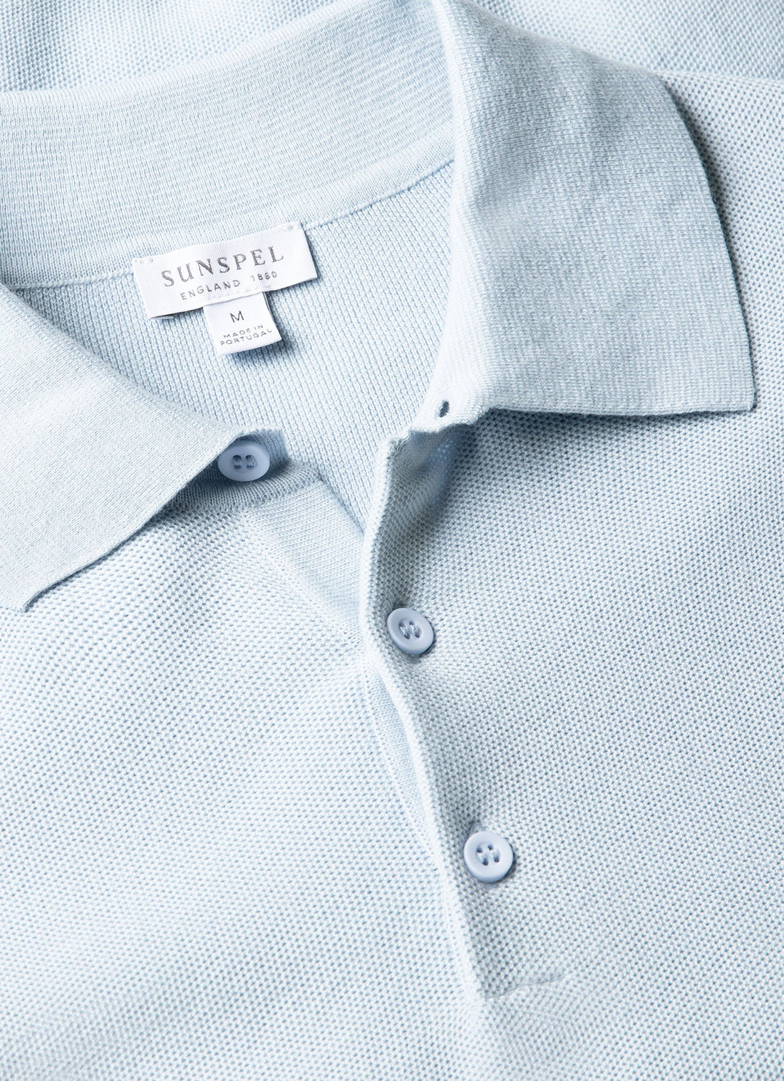 Men's Knit Polo Shirt in Pastel Blue