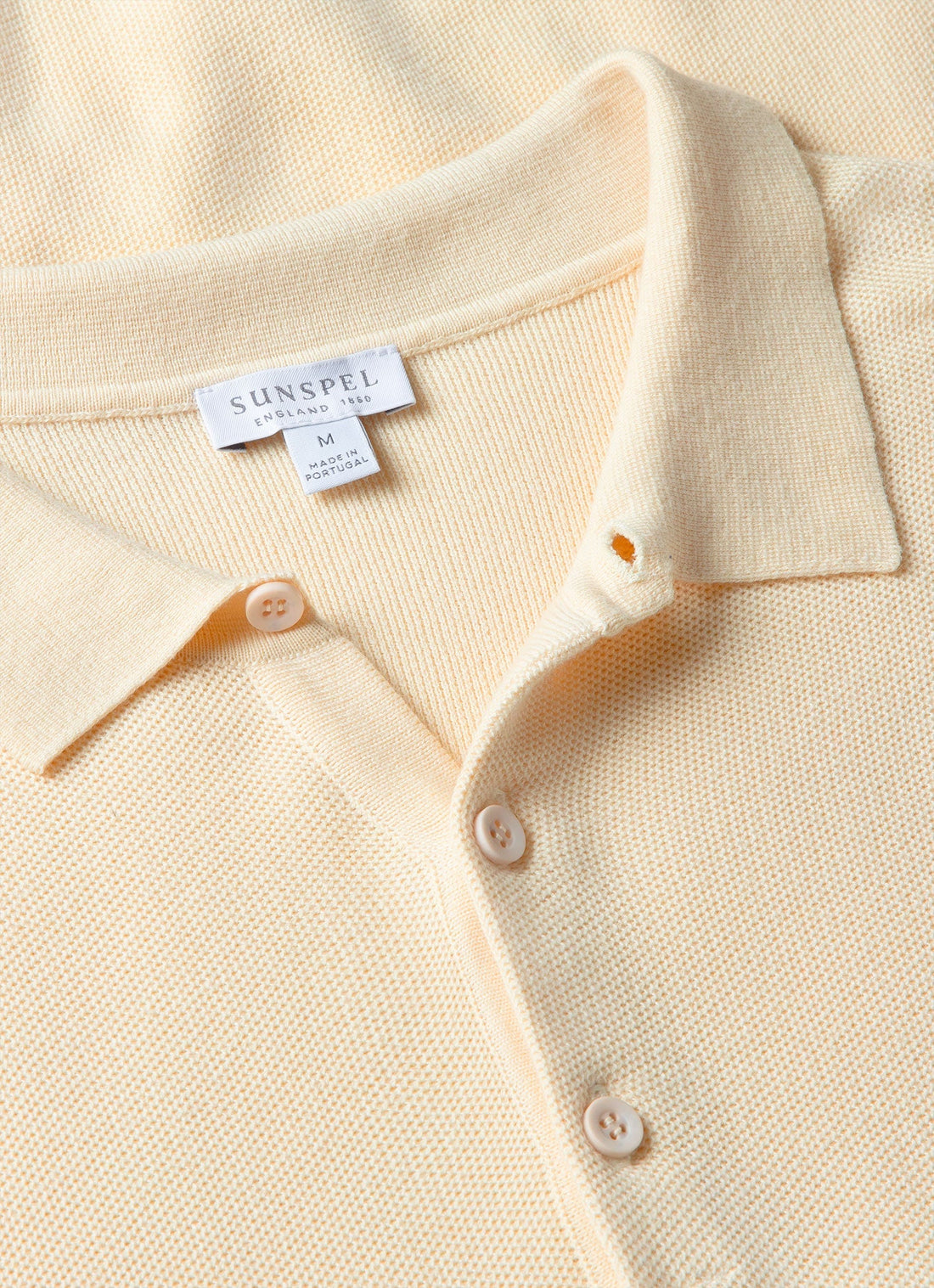 Men's Cotton Knit Polo Shirt in Ecru