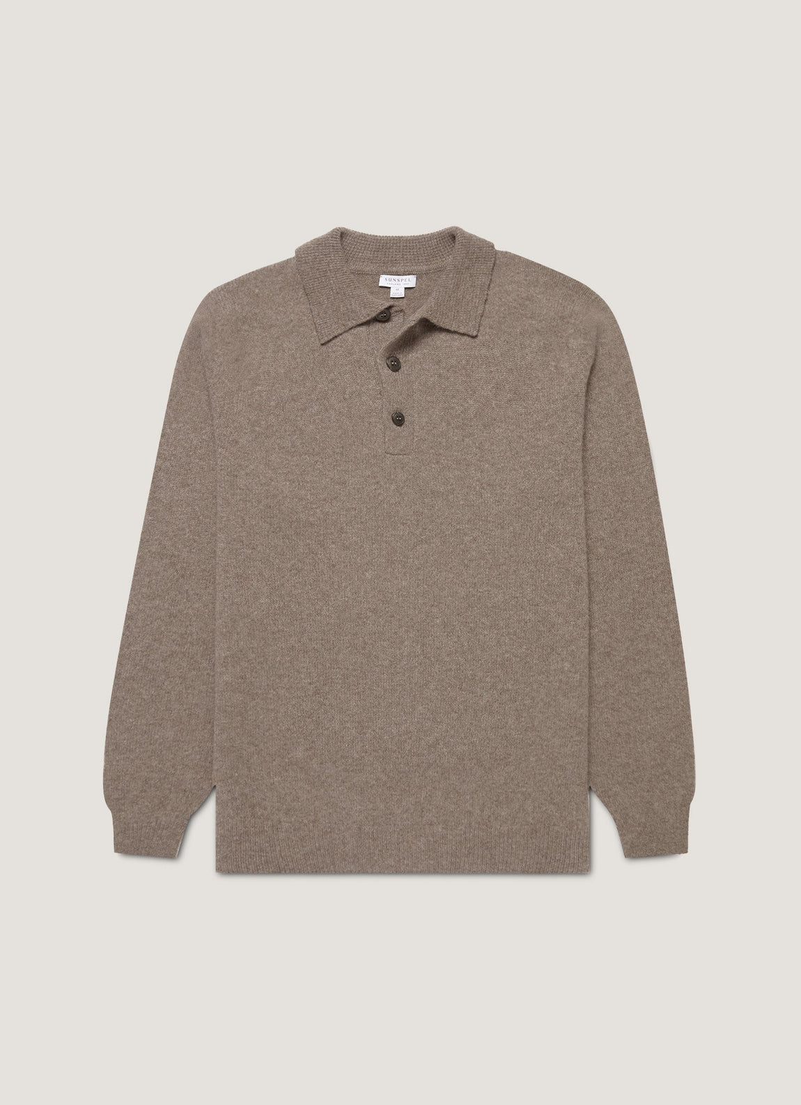 Men's Lambswool Polo Shirt in Bark