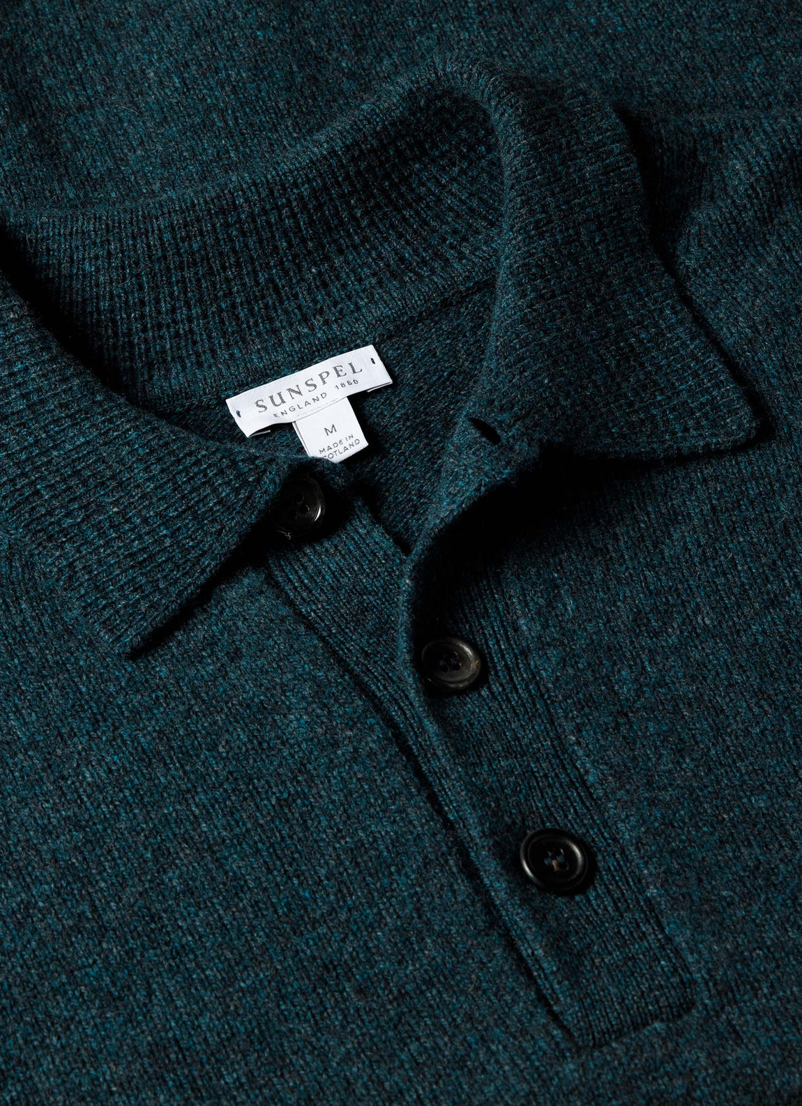 Men's Lambswool Polo Shirt in Peacock