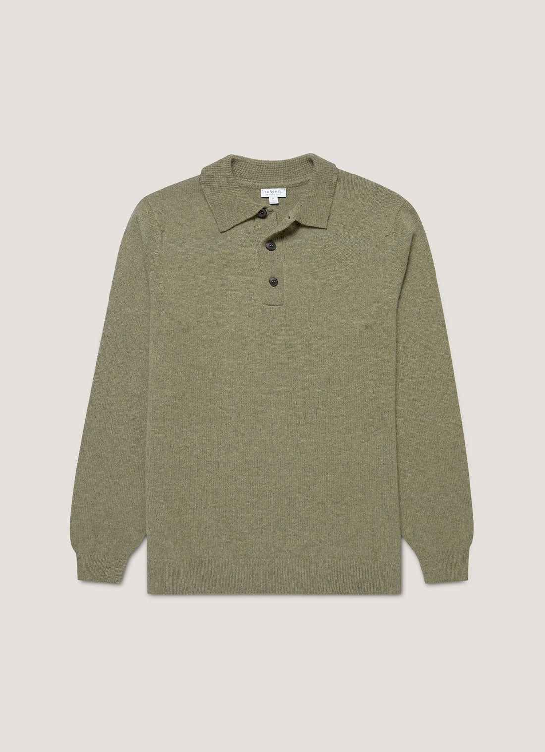Men's Lambswool Polo Shirt in Sea Moss