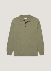 Men's Lambswool Polo Shirt in Sea Moss