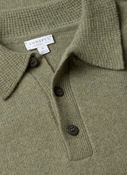 Men's Lambswool Polo Shirt in Sea Moss