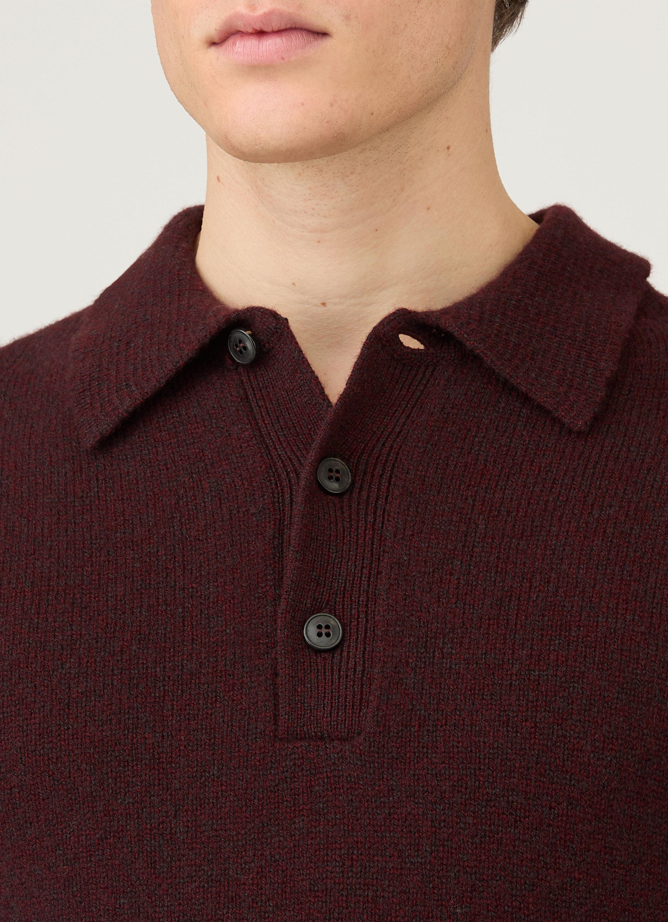 Men's Lambswool Polo Shirt in Bakelite Twist