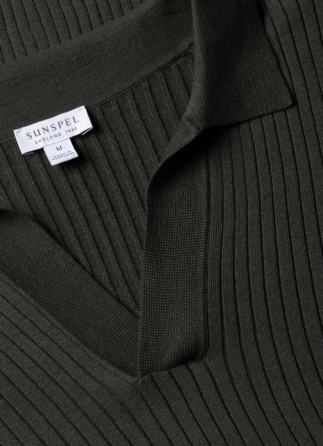 Men's Fine Rib Silk Cotton Polo Shirt in Dusk Green