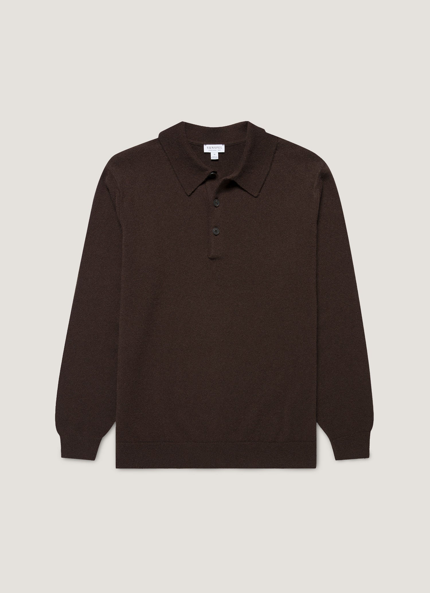 Men's Cashmere Polo Shirt in Truffle