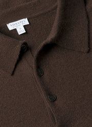 Men's Cashmere Polo Shirt in Truffle