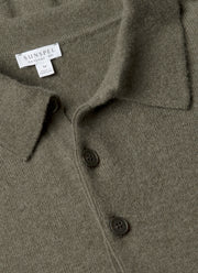 Men's Cashmere Polo Shirt in Khaki