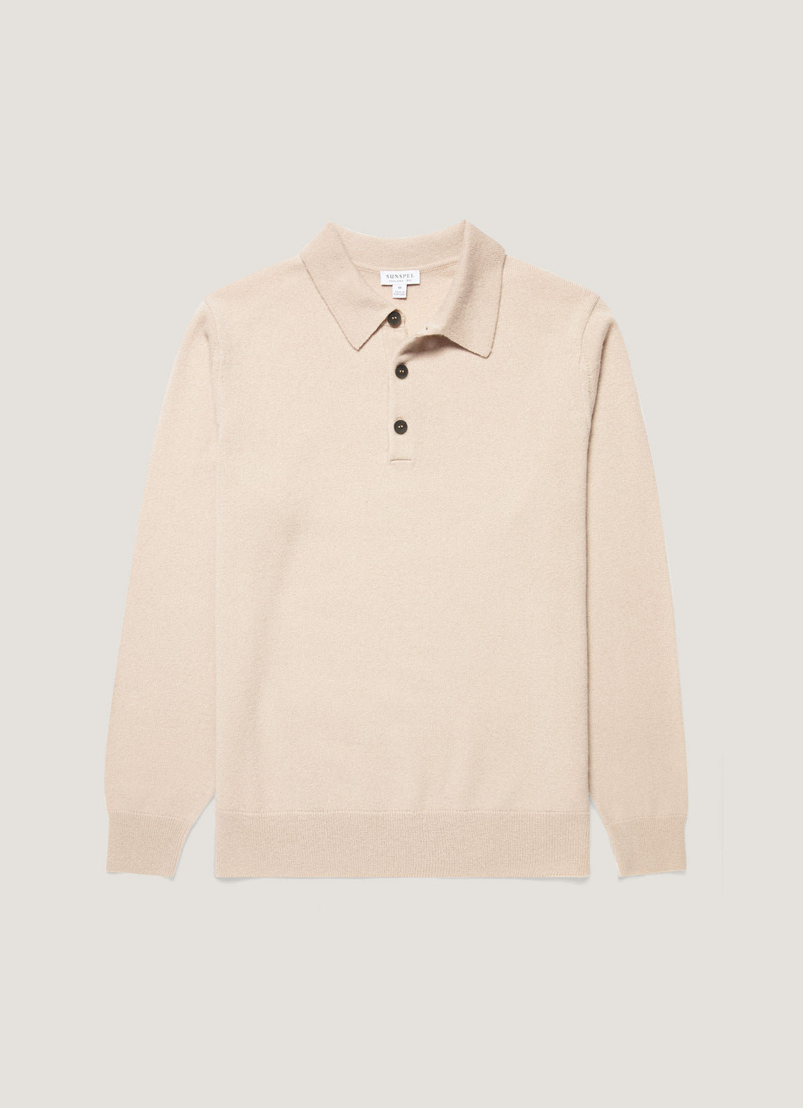 Men's Cashmere Knitted Polo Shirt in Swansdown