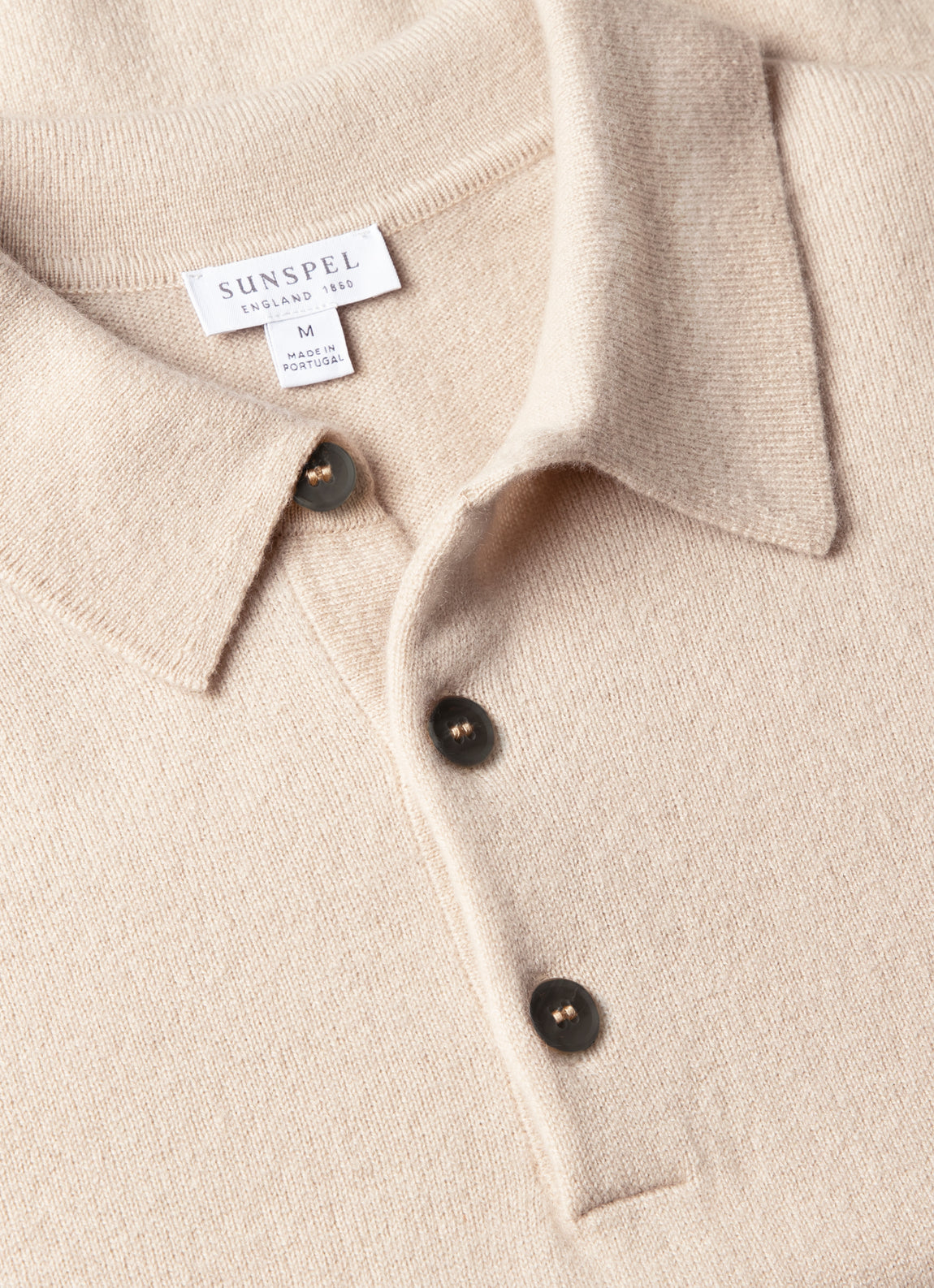 Men's Cashmere Knitted Polo Shirt in Swansdown