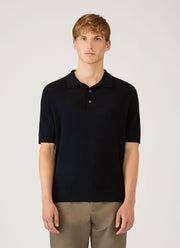 Men's Cotton Mesh Polo in Navy