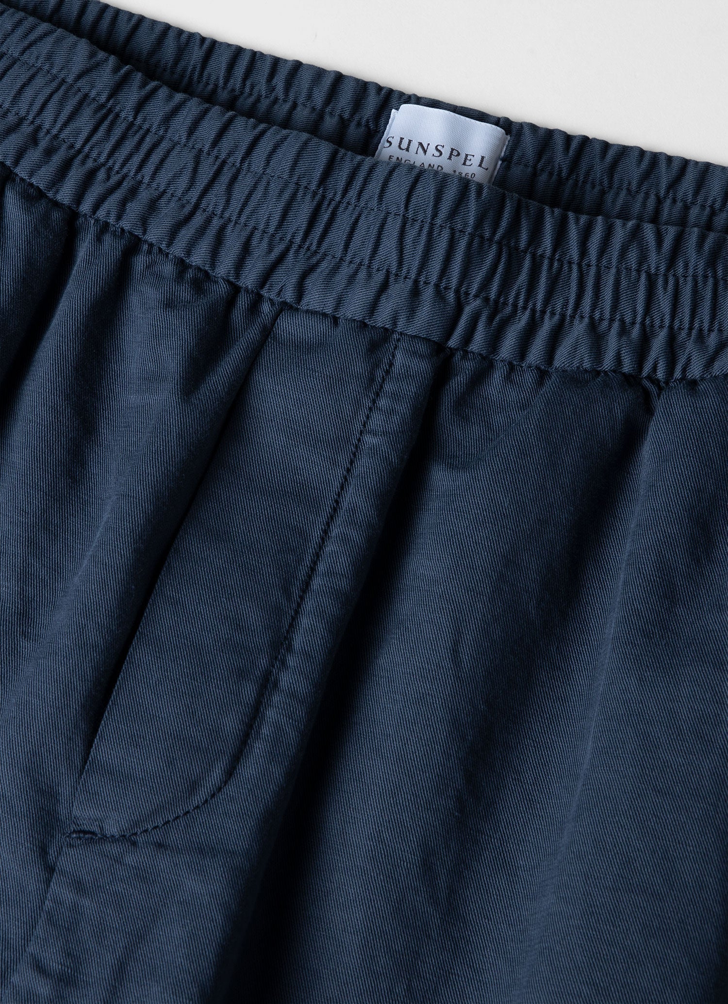 Men's Cotton Linen Drawstring Trouser in Shale Blue