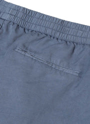 Men's Cotton Linen Drawstring Shorts in Blue Slate in Blue Slate