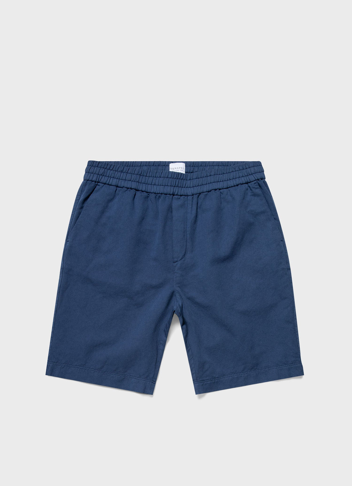 Men's Cotton Linen Drawstring Shorts in Atlantic Blue