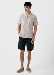Men's Cotton Linen Drawstring Shorts in Seaweed