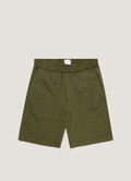 Men's Cotton Linen Drawstring Shorts in Deep Olive