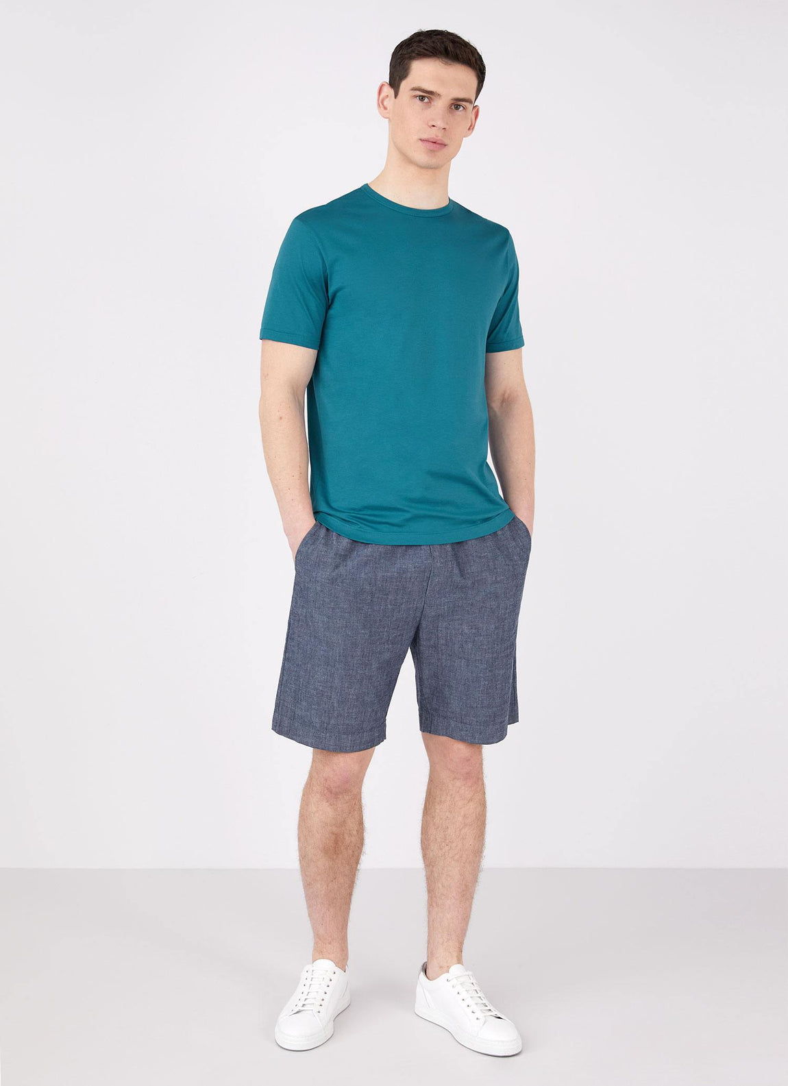 Men's Drawstring Short in Denim Chambray