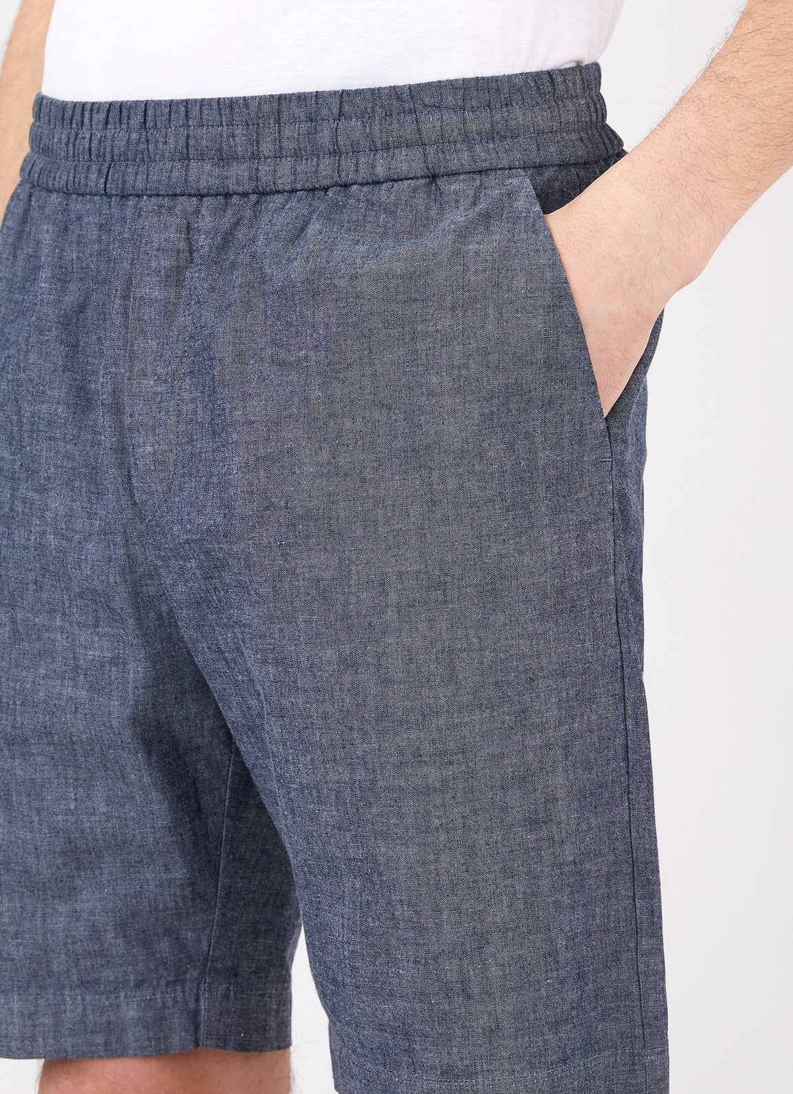 Men's Drawstring Short in Denim Chambray