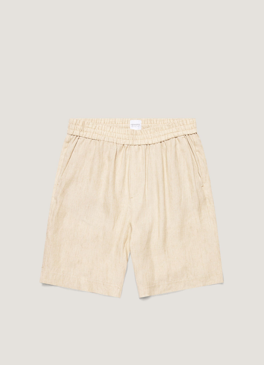 Men's Linen Drawstring Short in Light Sand