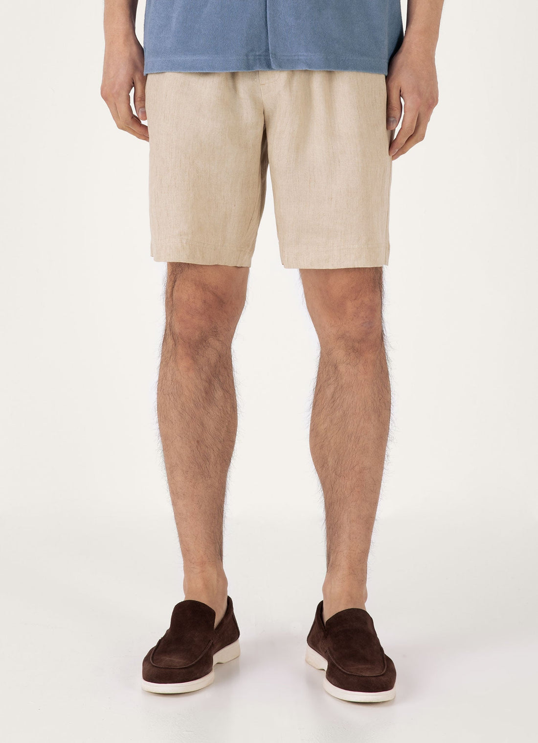 Men's Linen Drawstring Short in Light Sand