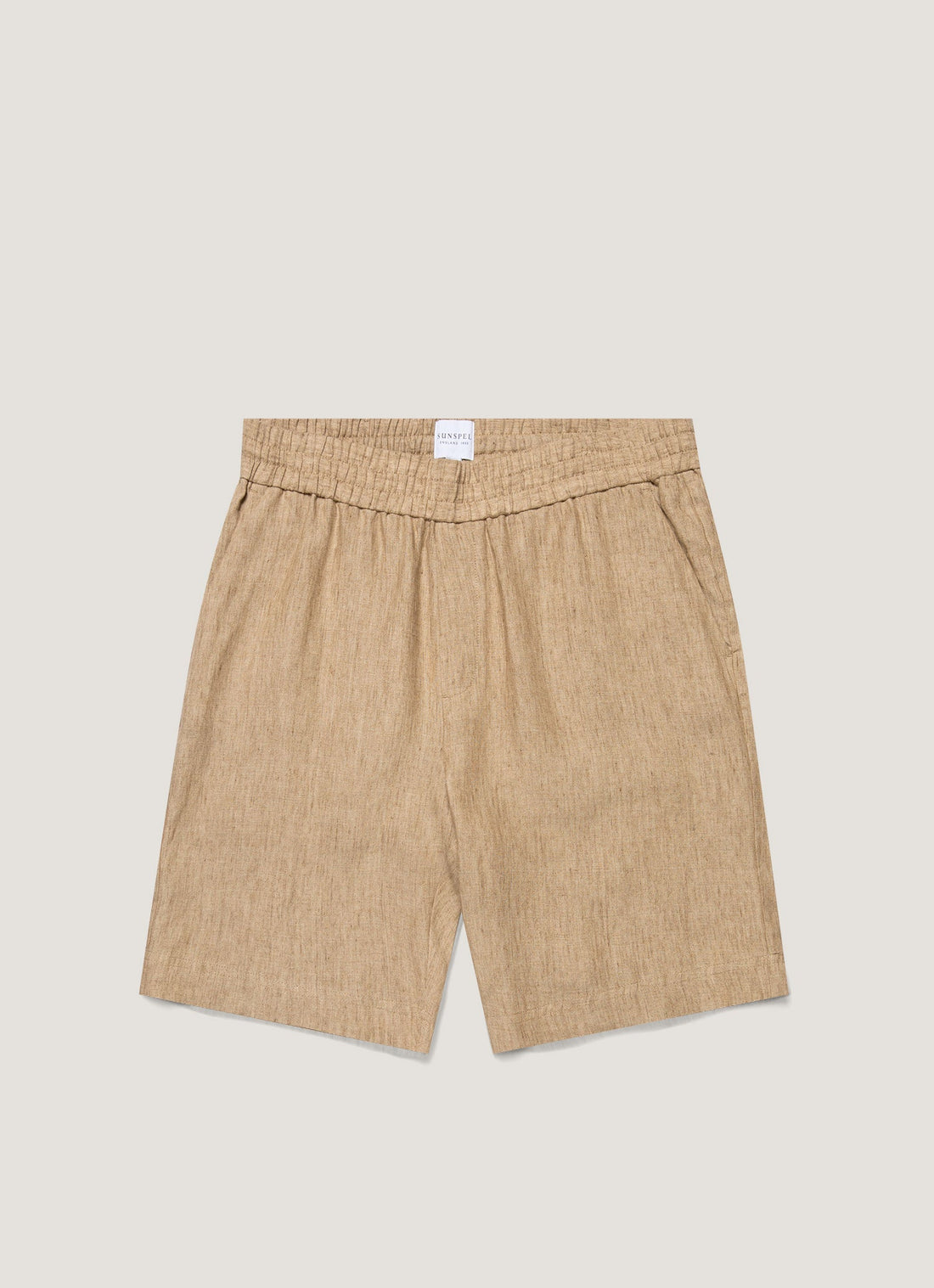 Men's Linen Drawstring Short in Dune Melange