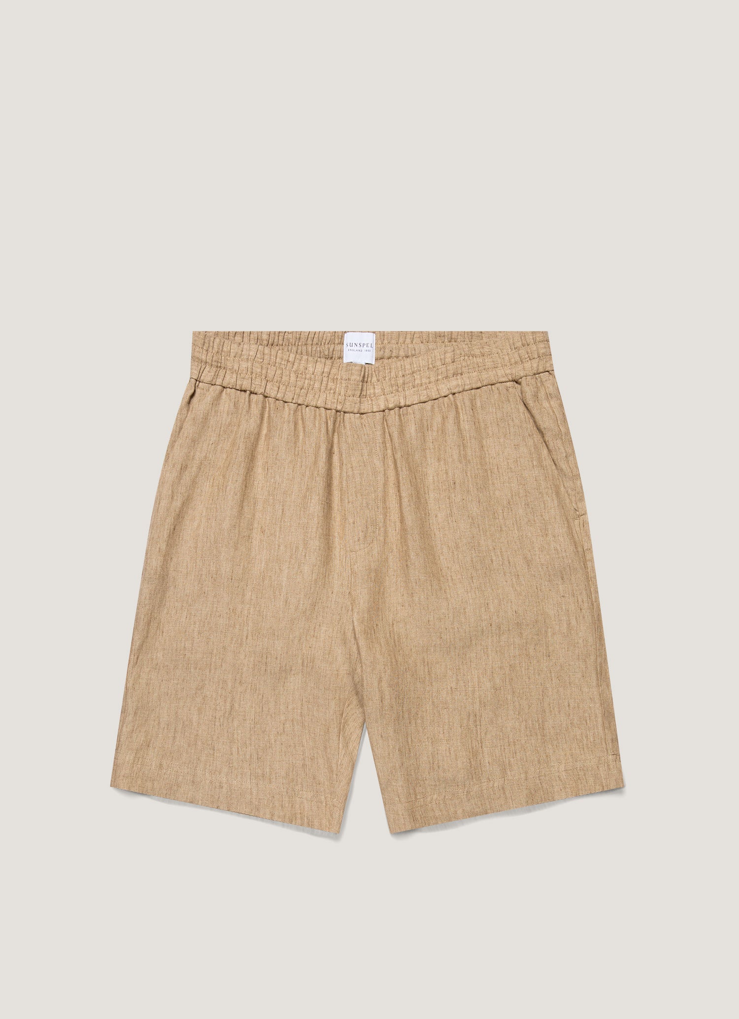 Men's Linen Drawstring Short in Dune Melange