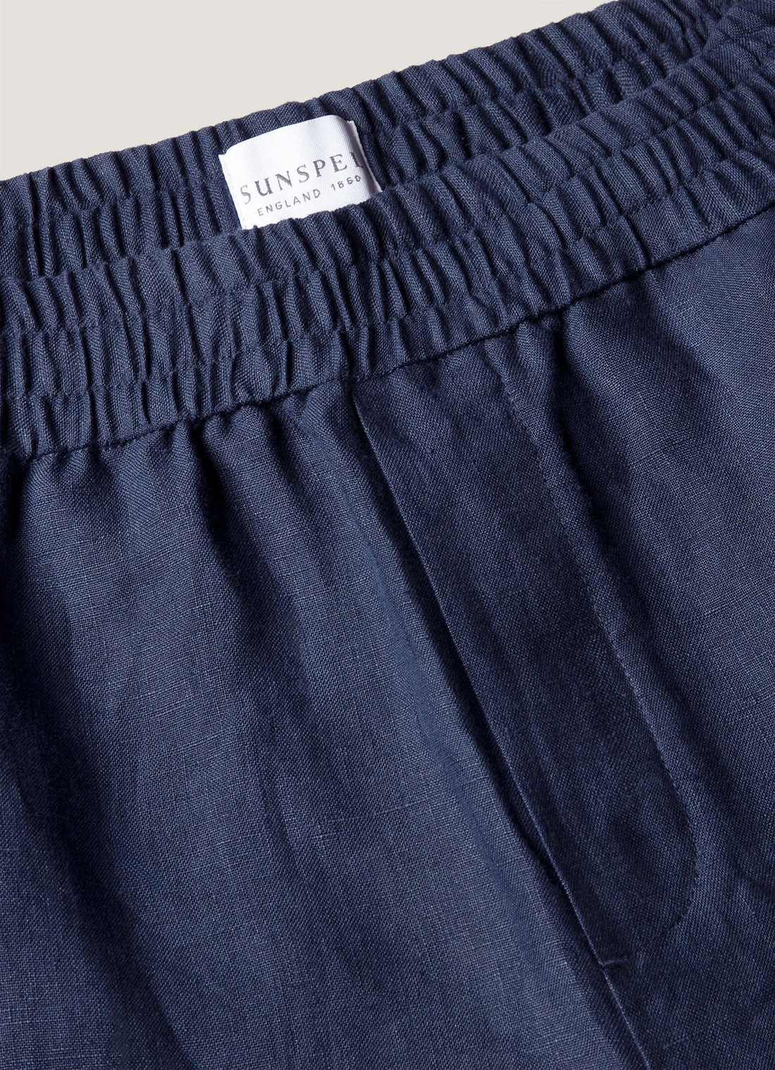 Men's Linen Drawstring Short in Light Navy