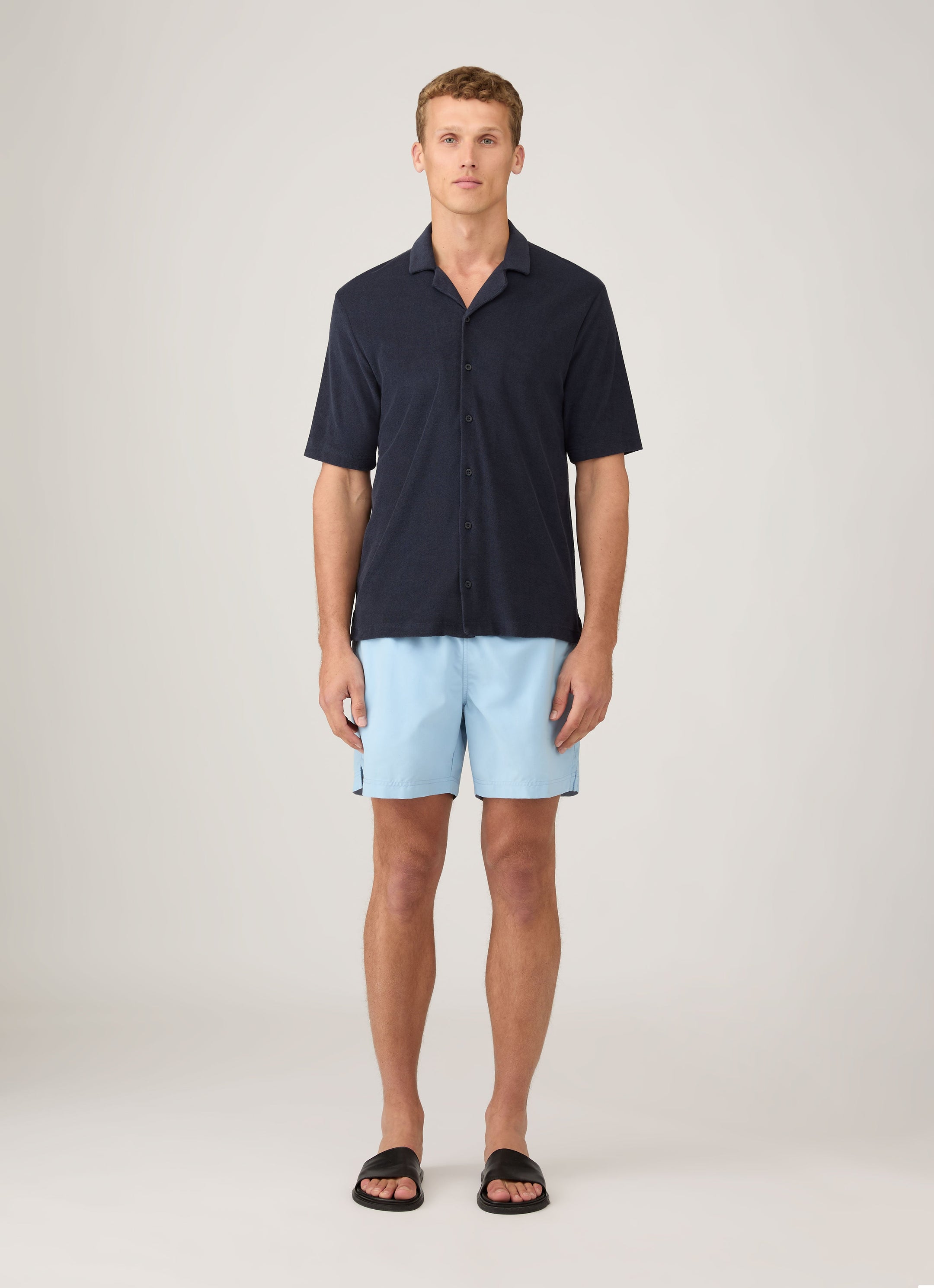 Men's Drawstring Swim Shorts in Light Blue