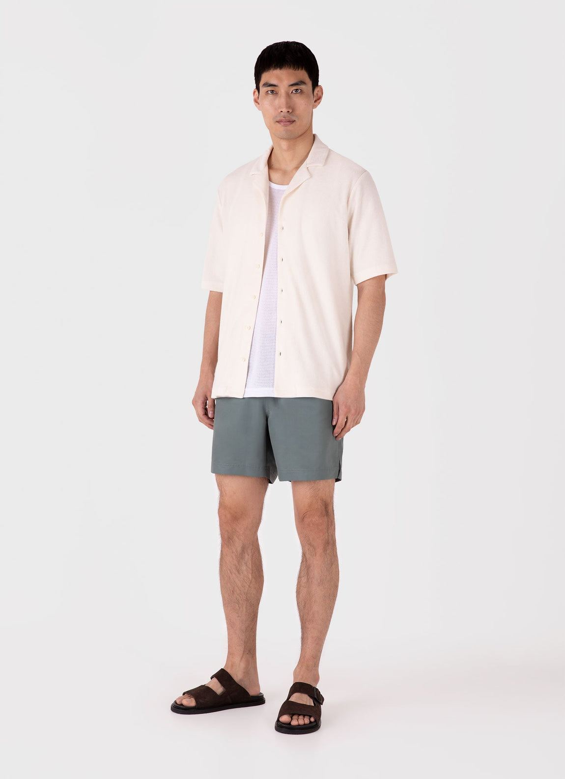 Men's Drawstring Swim Shorts in Dusk Green