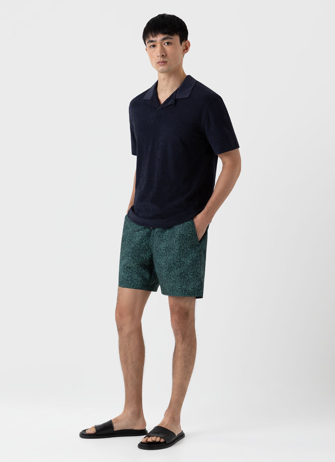 Men's Swimshort in Seaweed Tropics Print