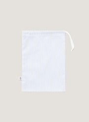 Men's Drawstring Swim Short in White/Cool Blue