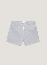 Men's Drawstring Swim Shorts in Navy/White