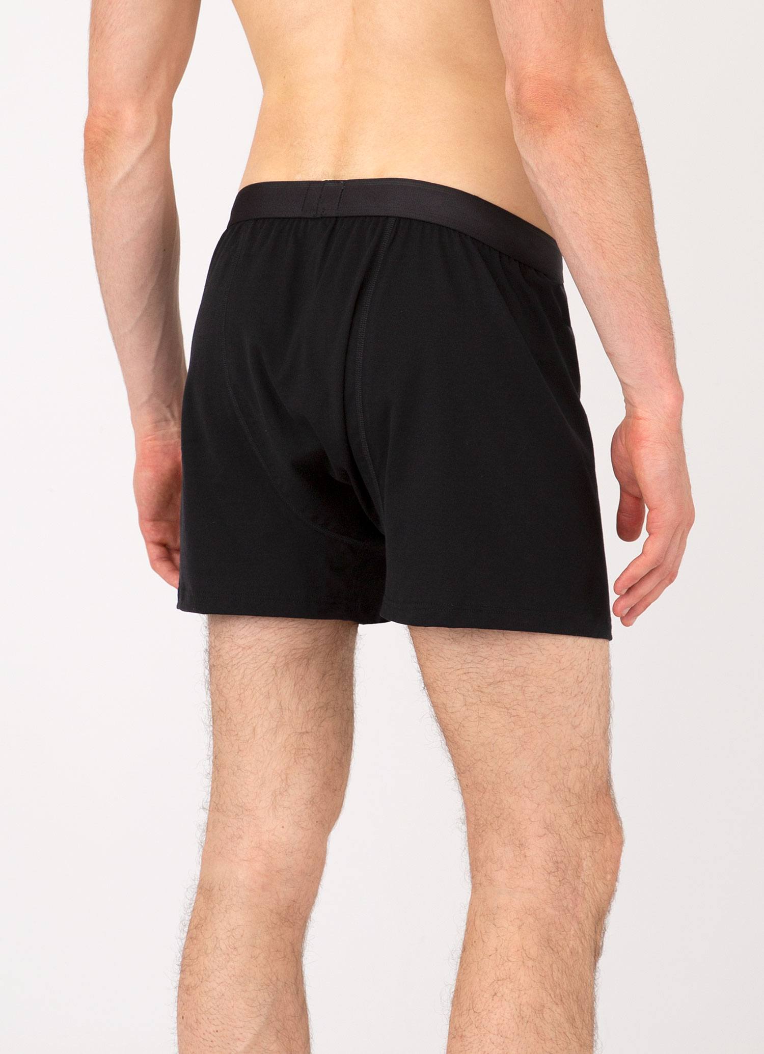 Men's Superfine Cotton One-Button Shorts in Black in Black