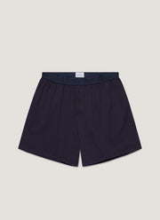 Men's Superfine Cotton One-Button Boxer Short in Navy