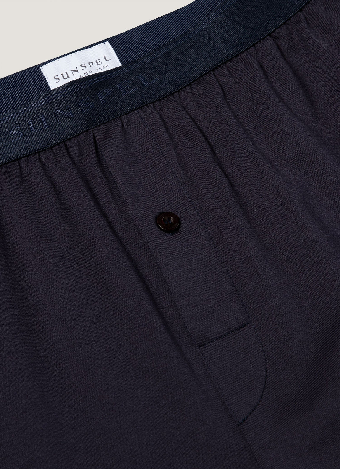 Men's Superfine Cotton One-Button Boxer Short in Navy