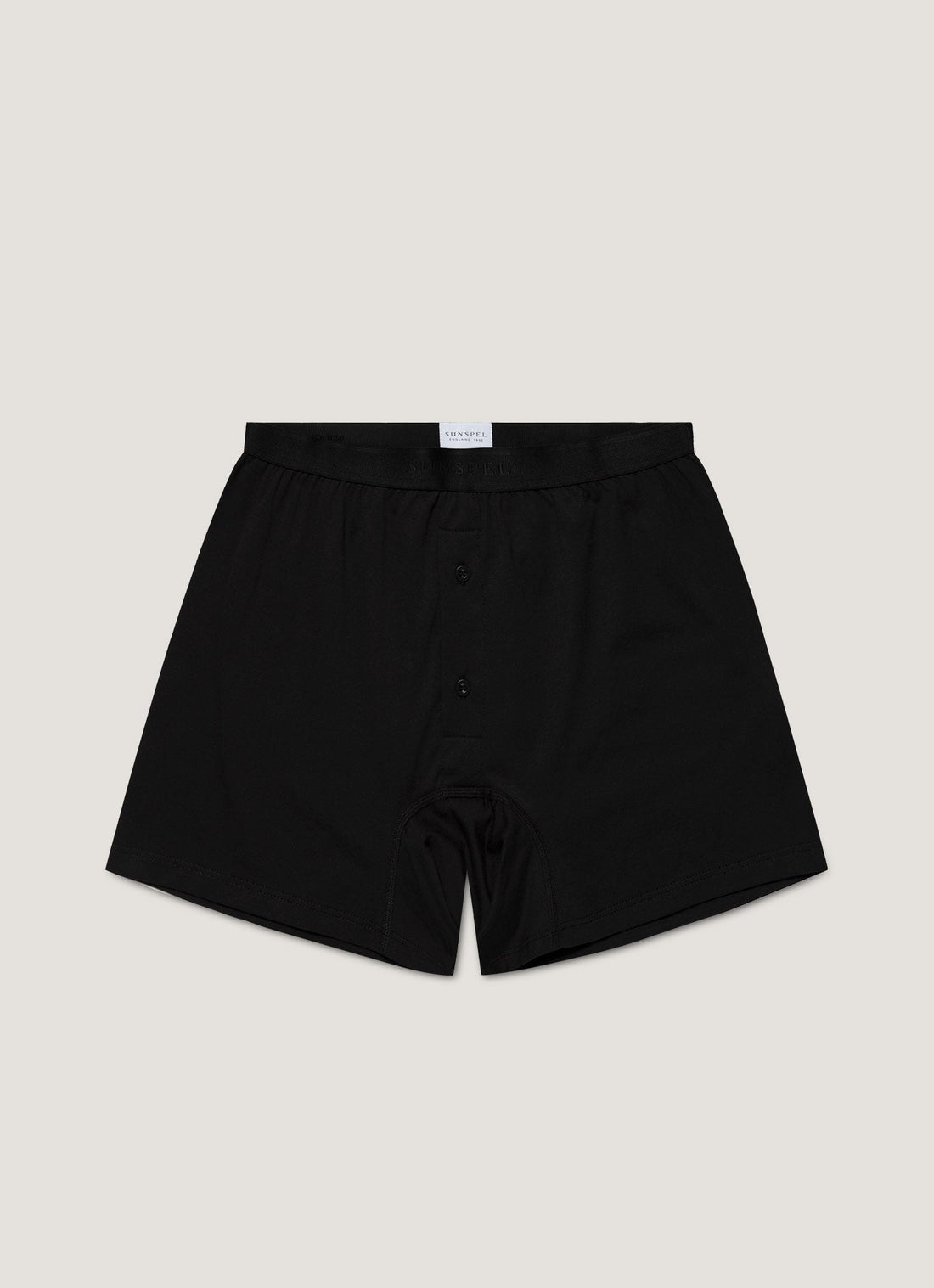 Men's Superfine Cotton Two-Button Boxer Briefs in Black