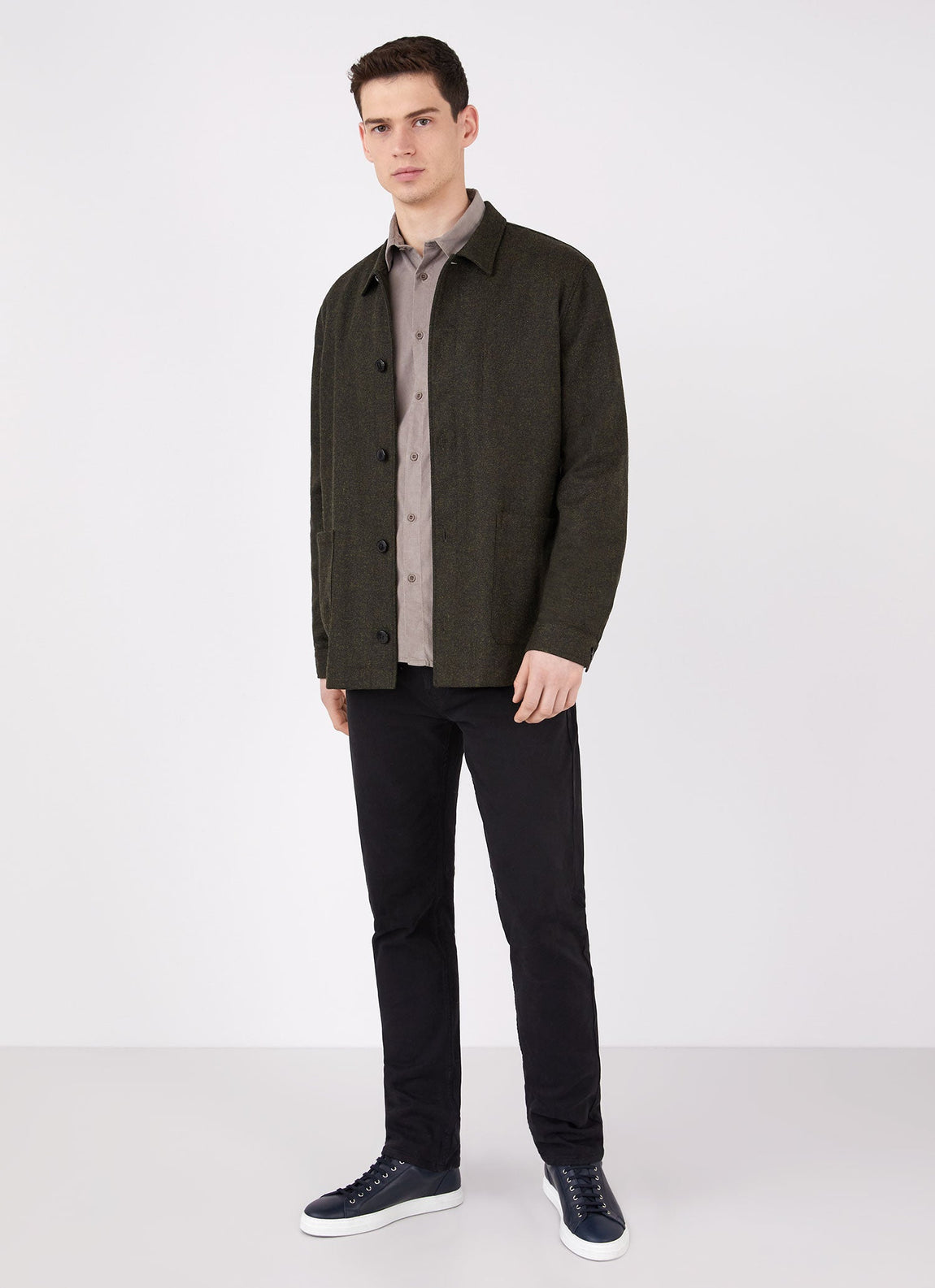 Men's Fine Cord Shirt in Umber Brown