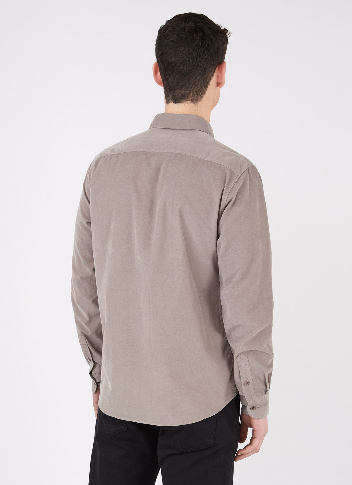 Men's Fine Cord Shirt in Umber Brown