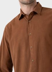 Men's Fine Cord Shirt in Pecan