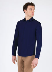 Men's Poplin Casual Shirt in Navy