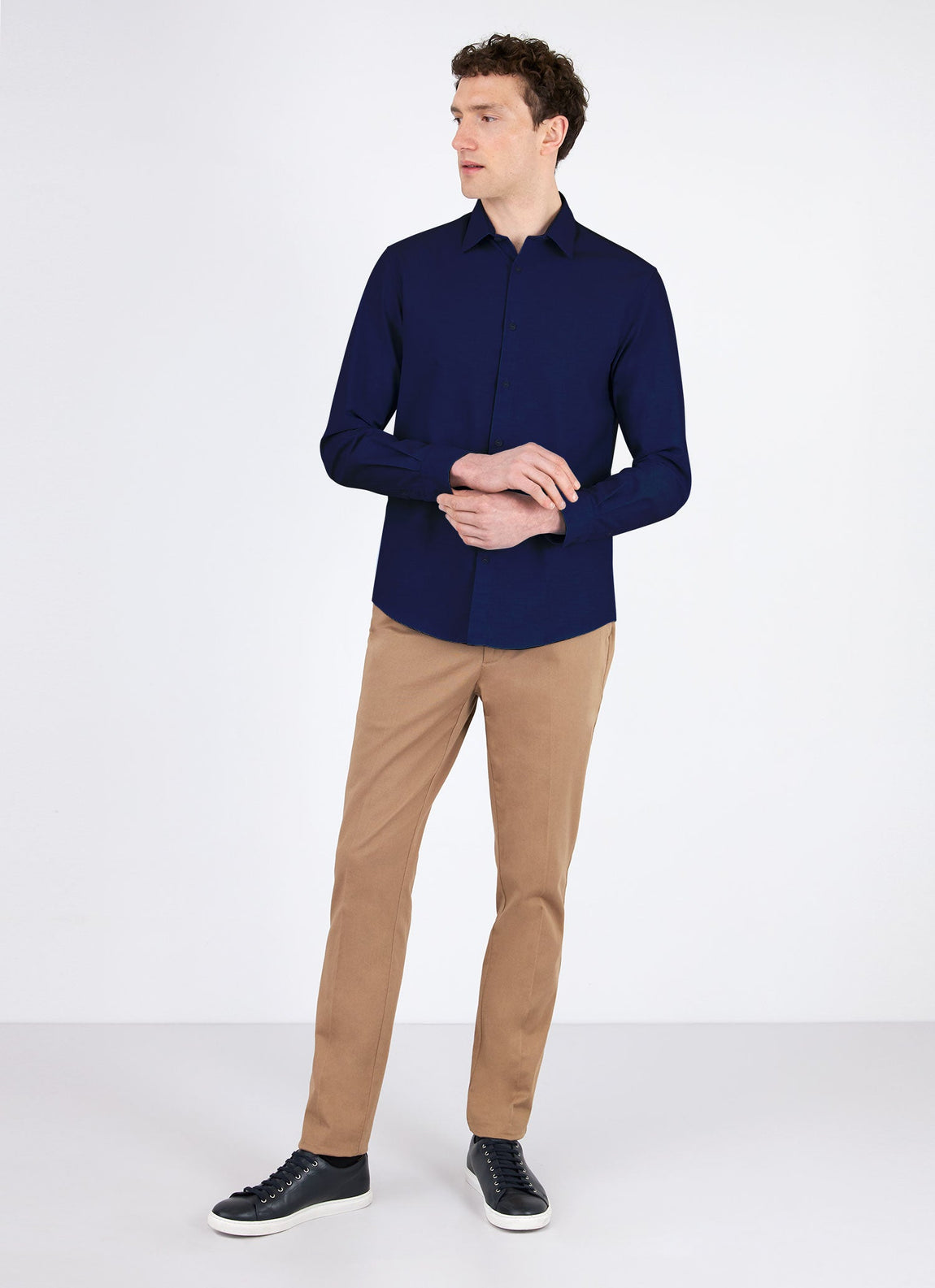 Men's Poplin Casual Shirt in Navy