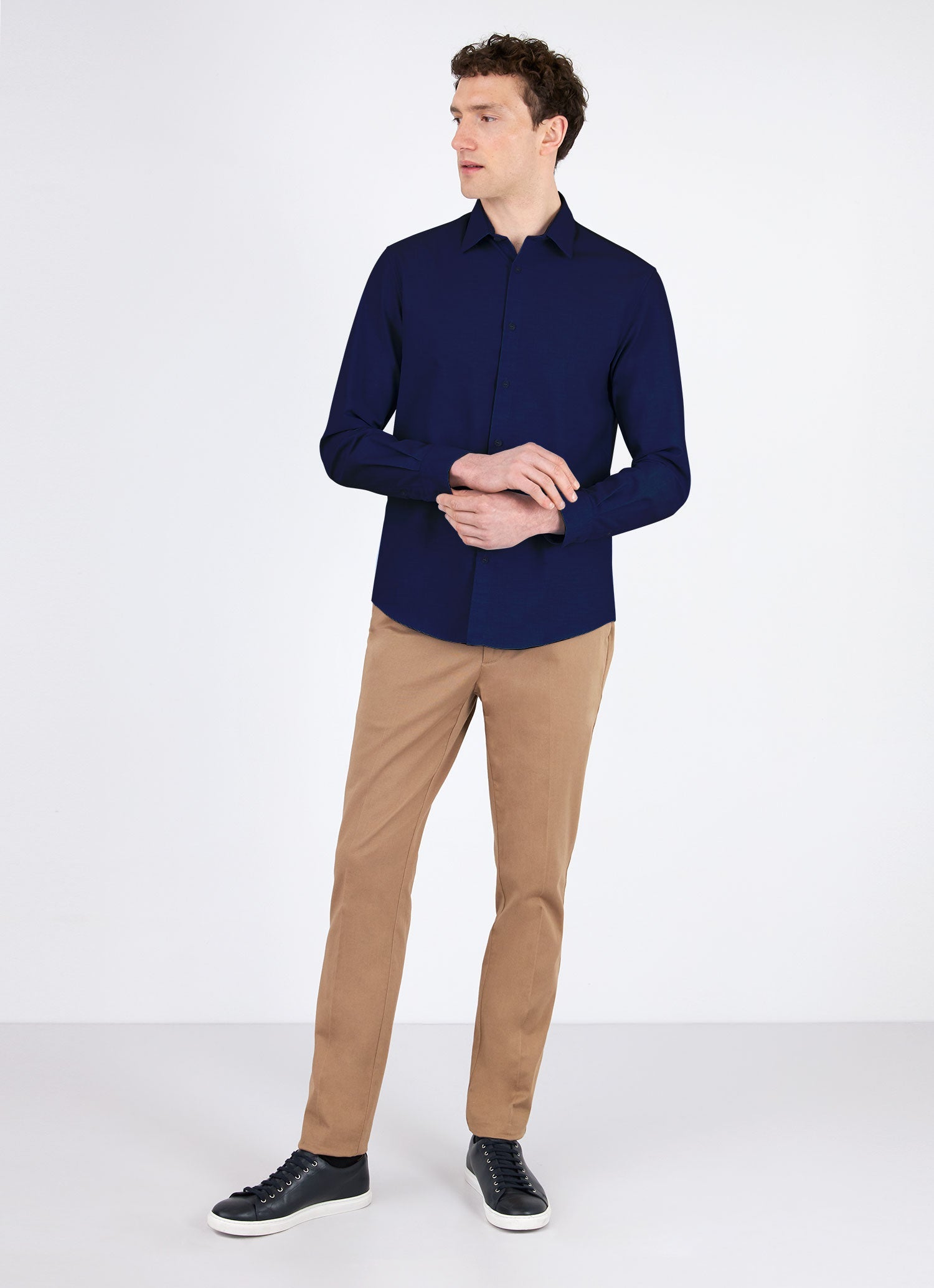 Men's Poplin Casual Shirt in Navy