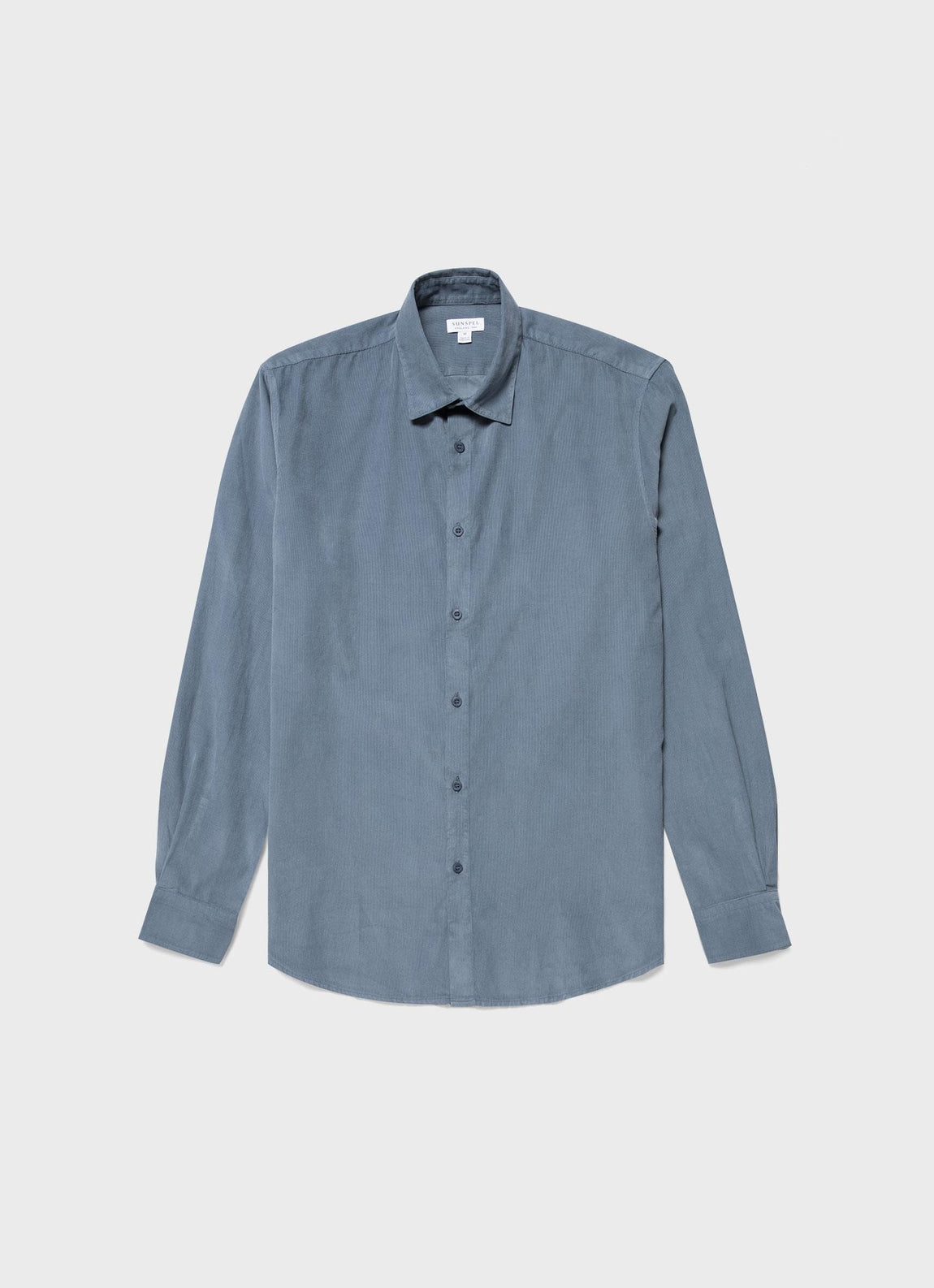 Men's Fine Cord Shirt in Blue Slate