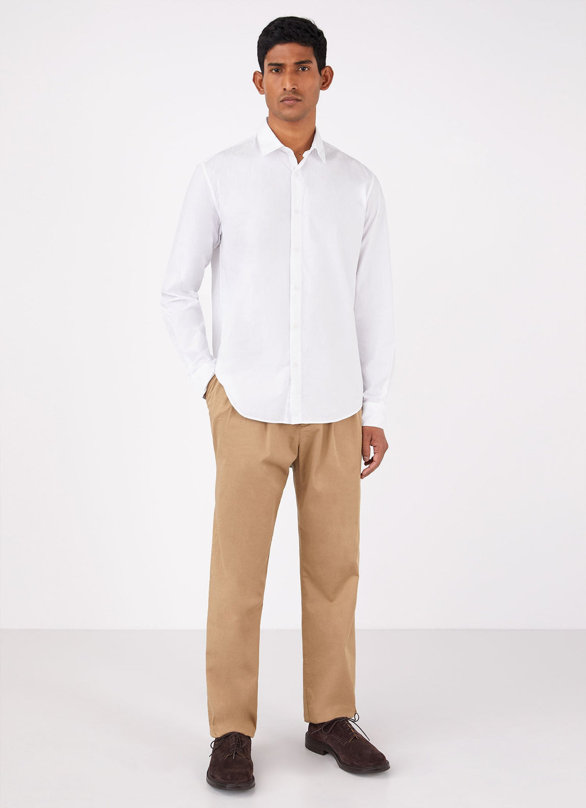 Men's Poplin Casual Shirt in White