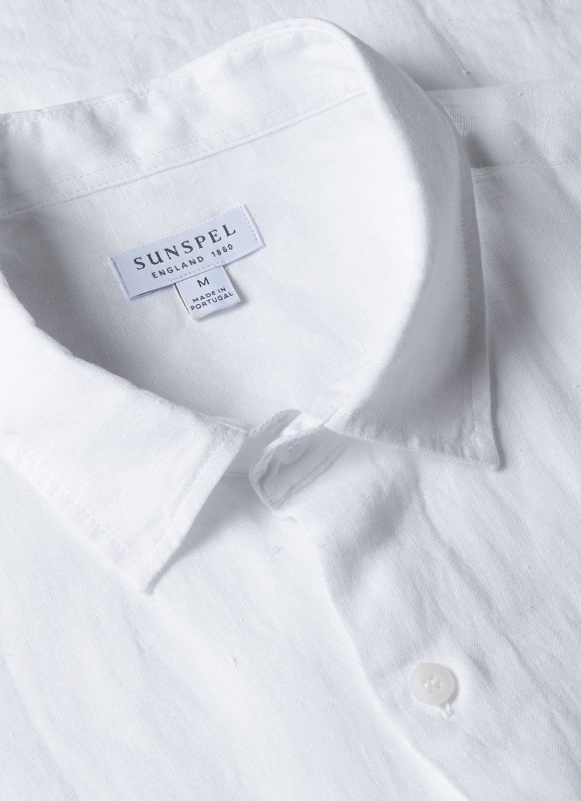 Men's Short Sleeve Linen Shirt in White