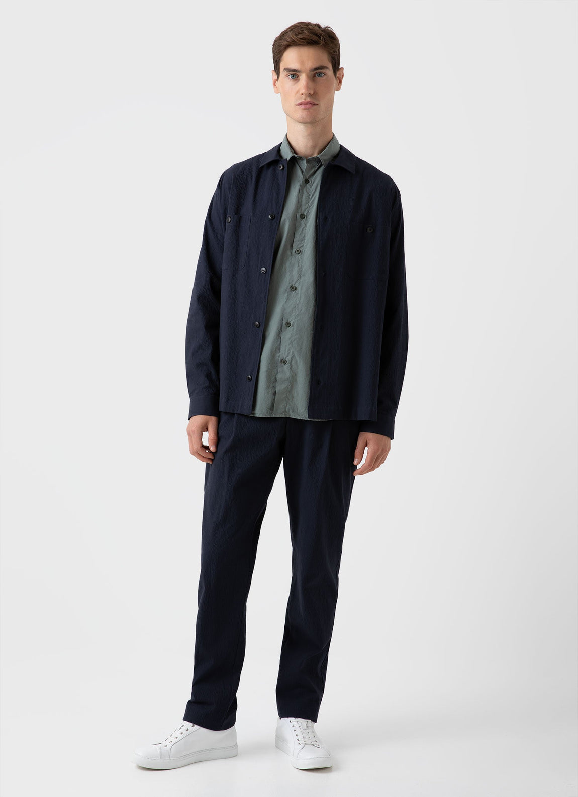 Men's Lightweight Poplin Shirt in Seaweed